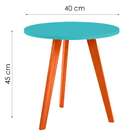 Mesa Lateral Baixa Tóquio Azul E Castanho