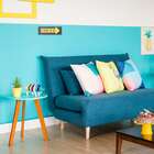 Mesa Lateral Baixa Tóquio Azul E Castanho