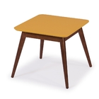 Mesa Lateral Básica Com Tampo Laranja Laqueado E Estrutura Ma
