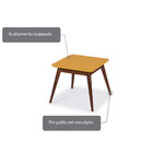 Mesa Lateral Básica Com Tampo Laranja Laqueado E Estrutura Ma