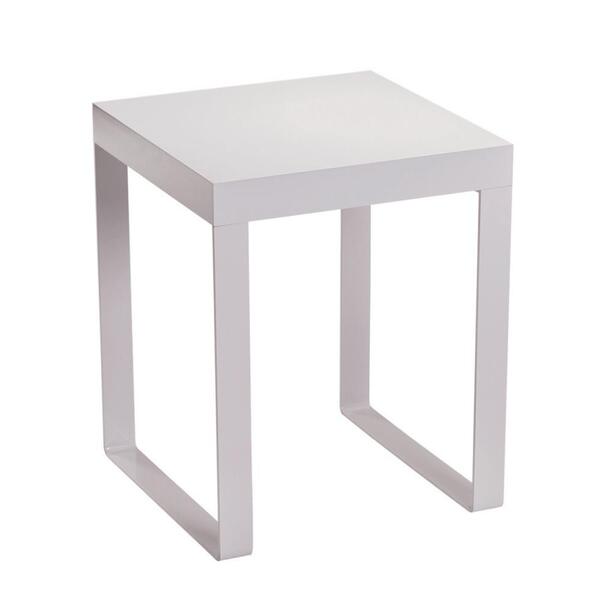Mesa Lateral Berlim Univ 45 Cm Laca Cinza Claro Off White Bri