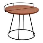 Mesa Lateral Bordeaux Amêndoa E Preto Industrial