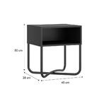 Mesa Lateral Branca Tubo Preto Carraro