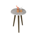 Mesa Lateral Brilhante Carrara - Bechara Móveis