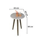 Mesa Lateral Brilhante Carrara - Bechara Móveis