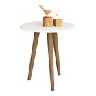 Mesa Lateral Brilhante Pés Palito Branco