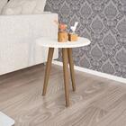 Mesa Lateral Brilhante Pés Palito Branco