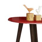 Mesa Lateral Brilhante Pés Palito Vermelho