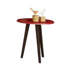 Mesa Lateral Brilhante Pés Palito Vermelho