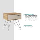 Mesa Lateral/cabeceira 1 Gaveta Off White Base Metal Carraro