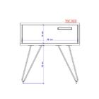 Mesa Lateral/cabeceira 1 Gaveta Off White Base Metal Carraro