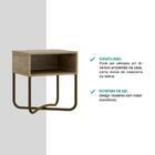 Mesa Lateral/cabeceira Madeirada E Tubos Ouro Velho Carraro