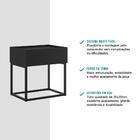 Mesa Lateral/cabeceira Preta E Tubos Preto Fosco Carraro
