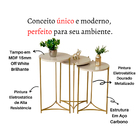 Mesa Lateral Canto Redonda Dourada Apoio Sofá Ou Cama - Off W