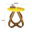 Mesa Lateral Cebola Com Vidro 45cm - 50cm - Amarela