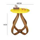 Mesa Lateral Cebola Com Vidro 45cm - 60cm - Amarela