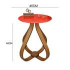 Mesa Lateral Cebola Com Vidro 45cm - 60cm - Vermelha