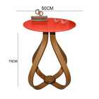 Mesa Lateral Cebola Com Vidro 50cm - Vermelha - 70cm