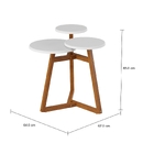 Mesa Lateral Classic 3 Tampos Branco/amêndoa - Tebarrot Móveis