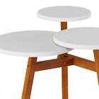 Mesa Lateral Classic 3 Tampos Branco/amêndoa - Tebarrot Móveis