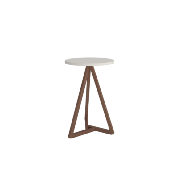 Mesa Lateral Classic Off White Com Amêndoa - Tebarrot Móveis