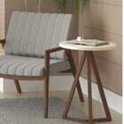 Mesa Lateral Classic Off White Com Amêndoa - Tebarrot Móveis