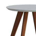 Mesa Lateral Classic Redonda Branca Acetinado