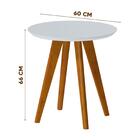 Mesa Lateral Classic Redonda Branca Acetinado