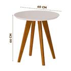 Mesa Lateral Classic Redonda Off White - Imcal Móveis