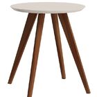 Mesa Lateral Classic Redonda Off White - Imcal Móveis