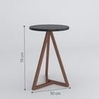 Mesa Lateral Clássica Preto Amêndoa