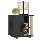 Mesa Lateral Com Arranhador E Espaço Pet Persa  Preto