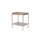 Mesa Lateral Com Bandeja E Prateleira Fency Champagne