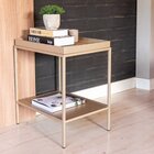 Mesa Lateral Com Bandeja E Prateleira Fency Champagne