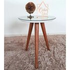 Mesa Lateral Com Espelho 50x40cm Pés Palito Casa Uai Branca C