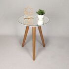 Mesa Lateral Com Espelho 50x40cm Pés Palito Casa Uai Branca C