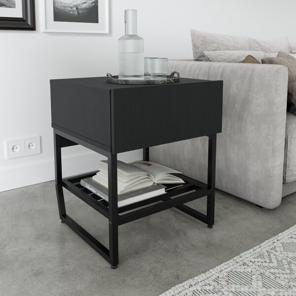 Mesa Lateral Com Gaveta Estilo Industrial Concept Cabecasa Ma