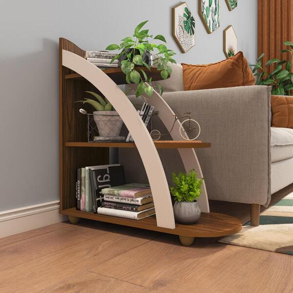 Mesa Lateral Com Prateleiras Multimóveis Cr45123