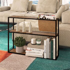 Mesa Lateral Com Revisteiro Steel Quadra Vermont E Base Metál