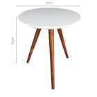 Mesa Lateral Com Tampo De Vidro Redonda Stacy Branca 50 Cm