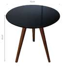 Mesa Lateral Com Tampo De Vidro Redonda Stacy Preta 40 Cm