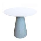 Mesa Lateral Cone Cimento Rústico Tampo Laqueado 51 Cm Cor Br