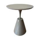 Mesa Lateral Cone Masp Redonda 50 Cm Tampo Cinza Base Cinza -