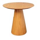 Mesa Lateral Cone Redonda 51 Cm Laminada Em Madeira Freijó -