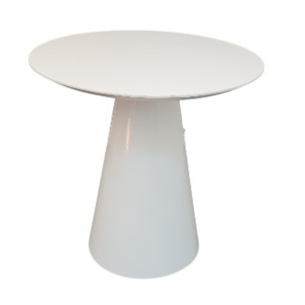 Mesa Lateral Cone Redonda 51 Cm Laqueada - Branco