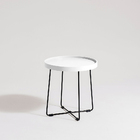 Mesa Lateral Coordenada Alta Redonda Bandeja Aço Carbono Lami