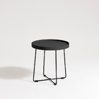 Mesa Lateral Coordenada Alta Roncalli Redonda Bandeja Aço Car