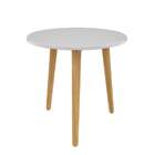 Mesa Lateral Copacabana Branca E Marrom 45 Cm