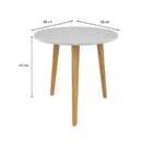 Mesa Lateral Copacabana Branca E Marrom 45 Cm