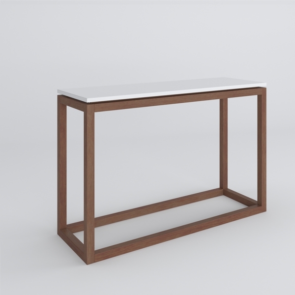 Mesa Lateral Coraline Branco Amêndoa